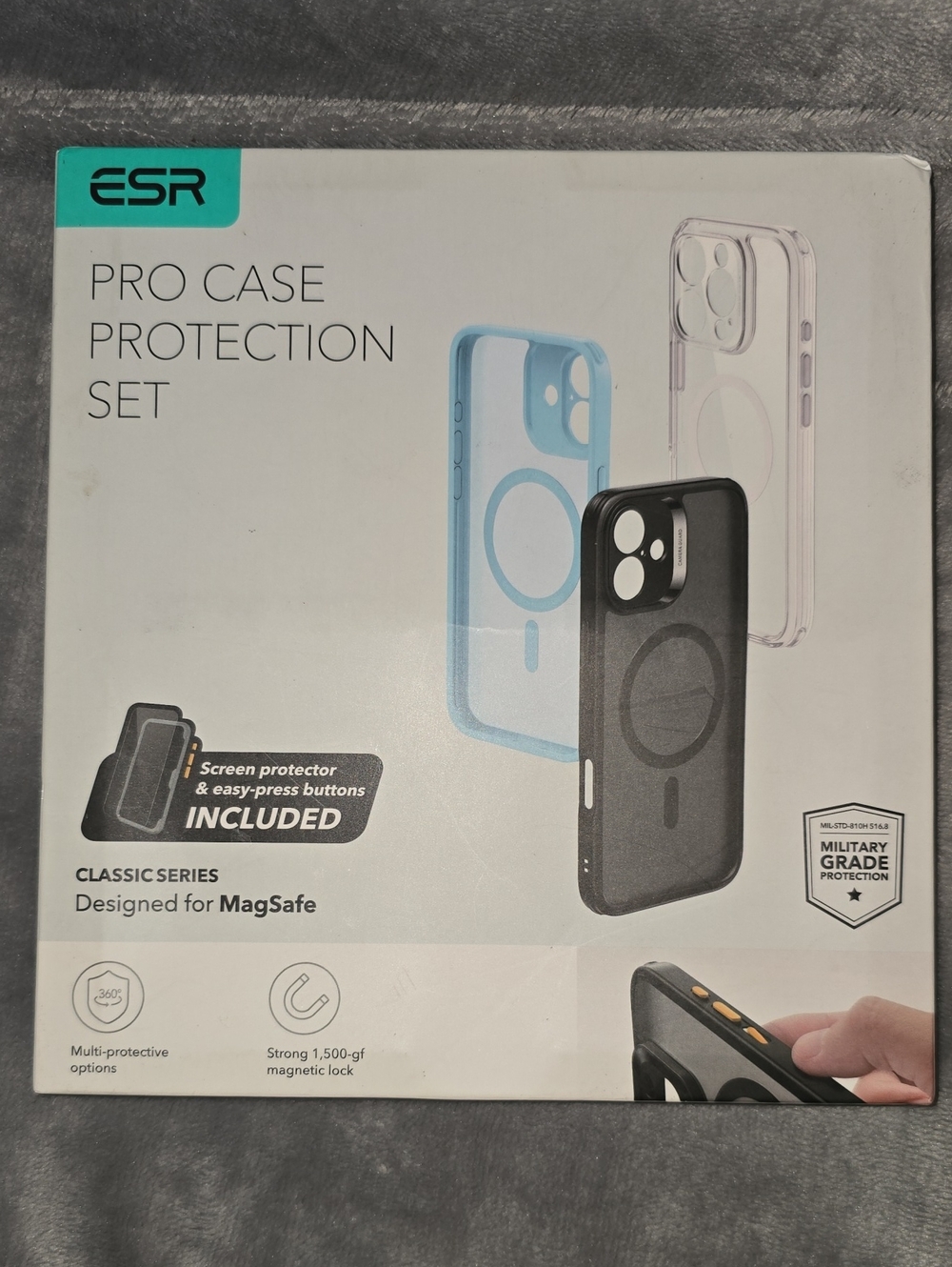 ESR Pro Case Protection Set for MagSafe - Black & Clear iPhone 16 Frosted Black